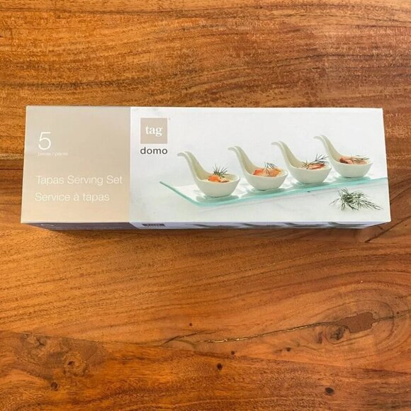 NEW Tapas 5 Appetizer Spoons and tray Serving Set - Picture 12 of 13
